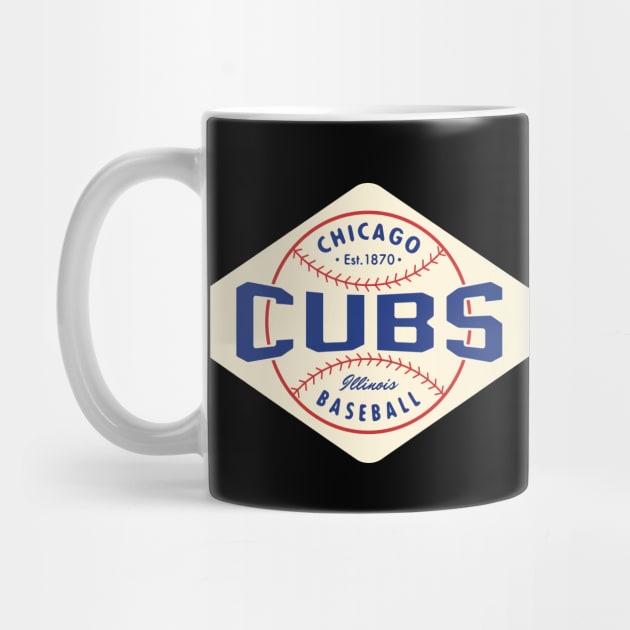 Chicago Cubs Diamond 2 by Buck Tee Originals by Buck Tee